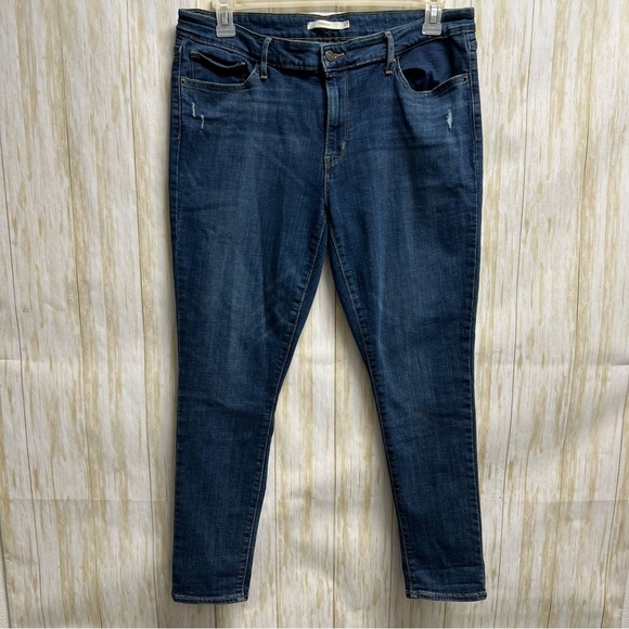 Levis 711 Skinny Ankle 33 Women’s Mid Rise Stretch Blue Jeans Fits 33 X 28 - Picture 1 of 10